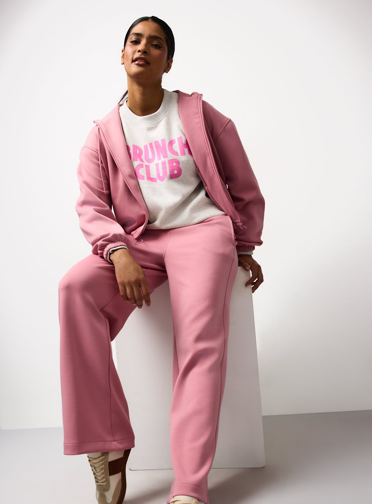 Dusky Pink Wide Leg Co-ord Trousers XL - Image 2 thumbnail